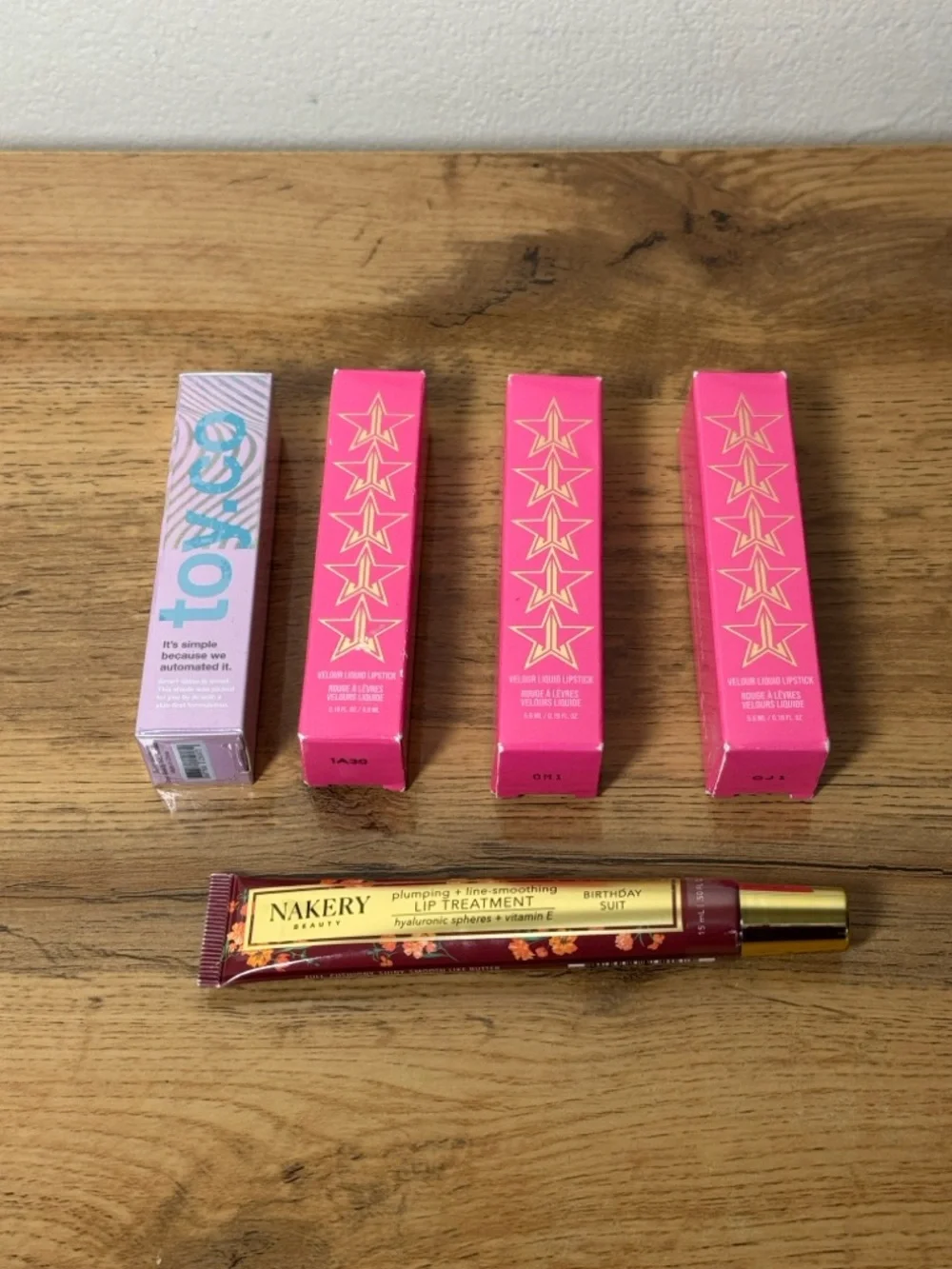 NEW Jeffree Star Lipstick, Toy Factory Lip Gloss, Nakery Lip Treatment Bundle